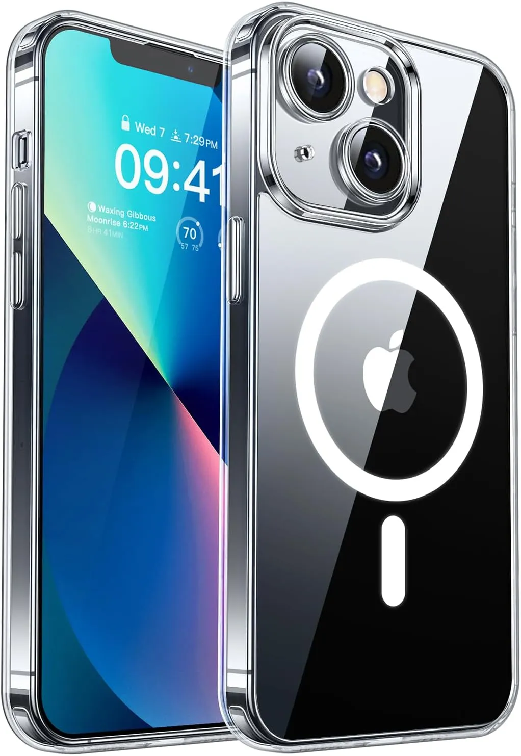 CANSHN Magnetic Compatible with iPhone 13 Case, Upgraded [Full Camera Protection] [Compatible with Magsafe] Non-Yellowing Shockproof Protective Bumper Phone Case 6.1 inch - Clear