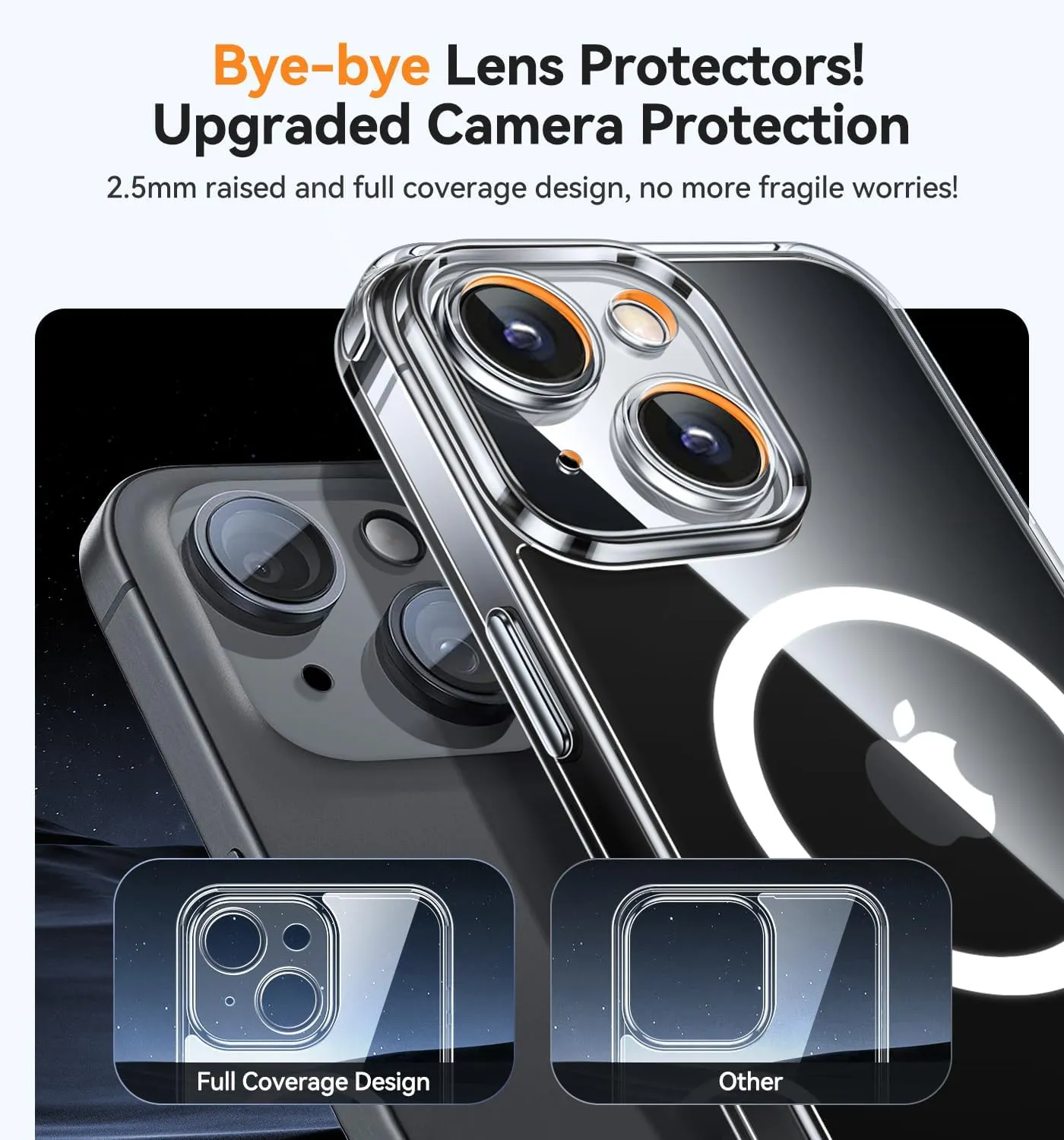 CANSHN Magnetic Compatible with iPhone 13 Case, Upgraded [Full Camera Protection] [Compatible with Magsafe] Non-Yellowing Shockproof Protective Bumper Phone Case 6.1 inch - Clear
