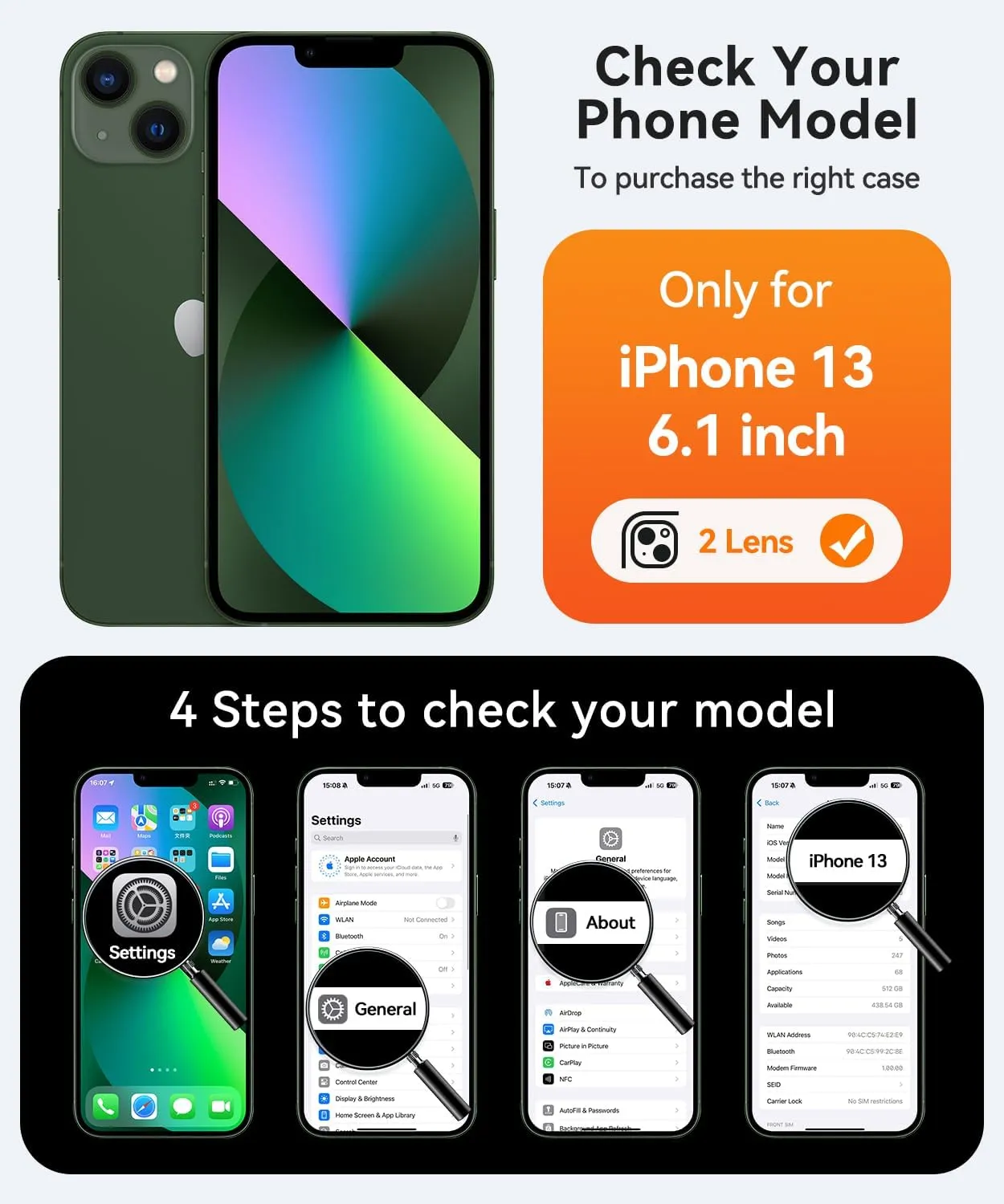 CANSHN Magnetic for iPhone 13 Case, Upgraded [Full Camera Protection] [Compatible with Magsafe] [Translucent Matte] Shockproof Protective Phone Case for iPhone 13 6.1" - Deep Purple