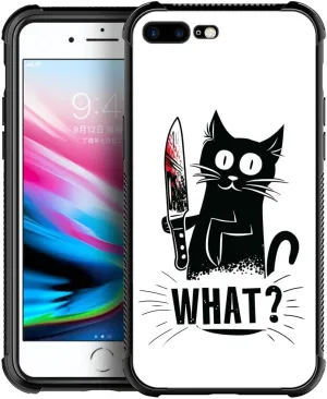 CARLOCA Compatible with iPhone 8/7/SE 2 3 Case,Angry Cat Knife What Pattern Ultra Protection Shockproof Soft Silicone TPU Non-Slip Back for iPhone 8/7/SE 2 3