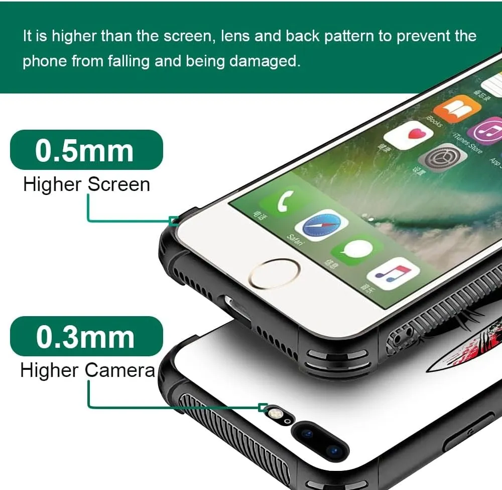 CARLOCA Compatible with iPhone 8/7/SE 2 3 Case,Angry Cat Knife What Pattern Ultra Protection Shockproof Soft Silicone TPU Non-Slip Back for iPhone 8/7/SE 2 3