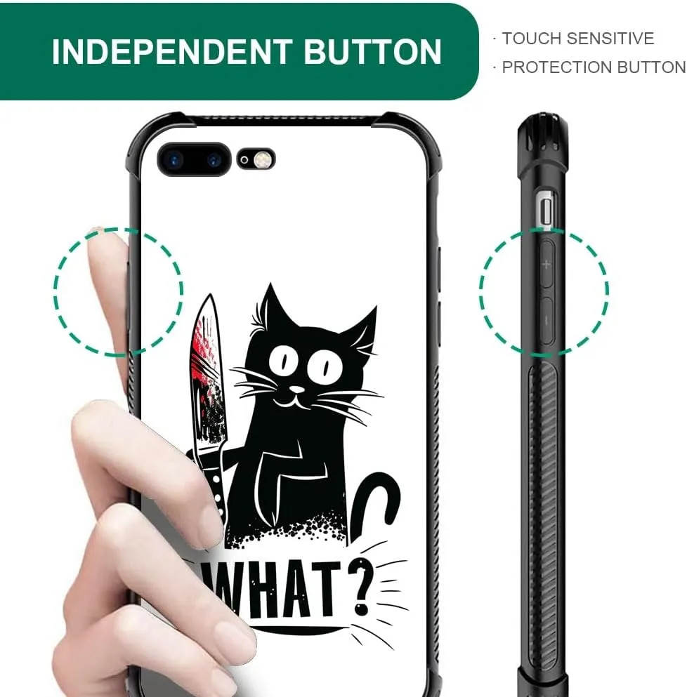 CARLOCA Compatible with iPhone 8/7/SE 2 3 Case,Angry Cat Knife What Pattern Ultra Protection Shockproof Soft Silicone TPU Non-Slip Back for iPhone 8/7/SE 2 3