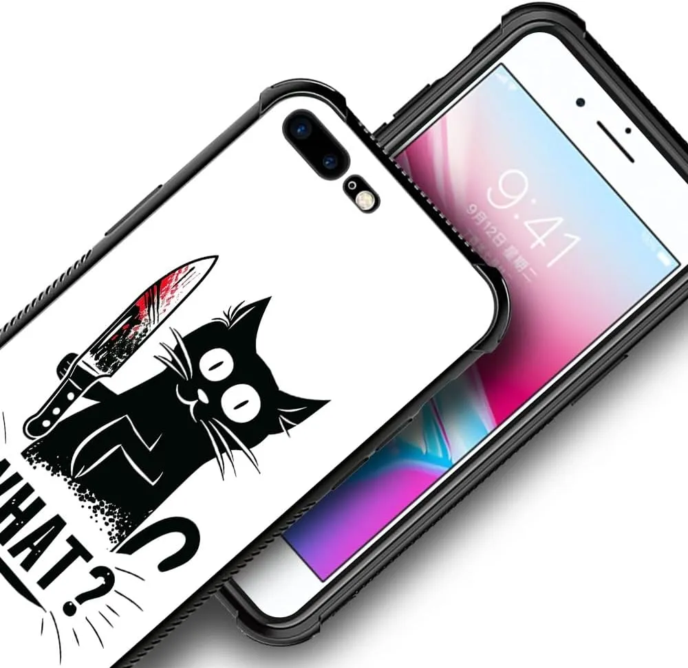 CARLOCA Compatible with iPhone 8/7/SE 2 3 Case,Angry Cat Knife What Pattern Ultra Protection Shockproof Soft Silicone TPU Non-Slip Back for iPhone 8/7/SE 2 3