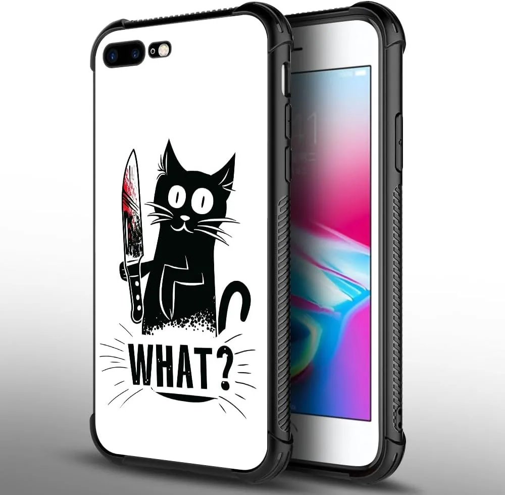CARLOCA Compatible with iPhone 8/7/SE 2 3 Case,Angry Cat Knife What Pattern Ultra Protection Shockproof Soft Silicone TPU Non-Slip Back for iPhone 8/7/SE 2 3