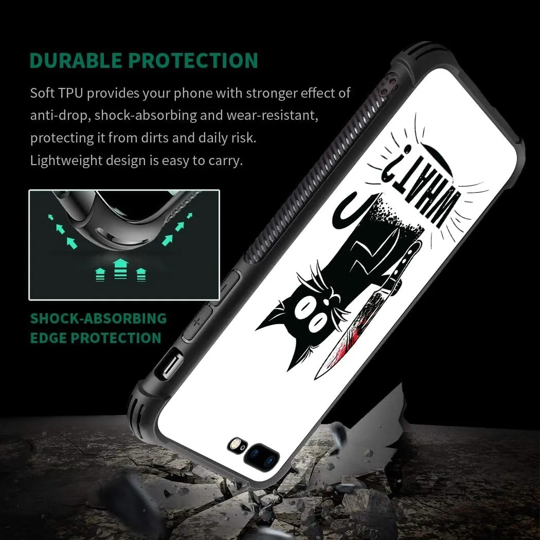 CARLOCA Compatible with iPhone 8/7/SE 2 3 Case,Angry Cat Knife What Pattern Ultra Protection Shockproof Soft Silicone TPU Non-Slip Back for iPhone 8/7/SE 2 3