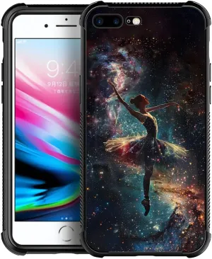 CARLOCA Compatible with iPhone 8/7/SE 2 3 Case,Ballerina Dancing in Space Pattern Ultra Protection Shockproof Soft Silicone TPU Non-Slip Back for iPhone 8/7/SE 2 3