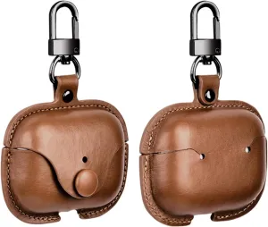 Case for AirPods Pro 2 Airpods Pro 2nd Generation 2023 2022/ AirPods Pro 2019 Case Airpods Pro Leather Case Cover with Keychain Airpods Strap (Brown)
