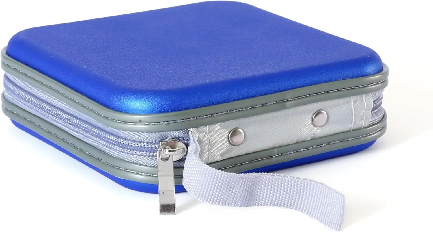 CD Case, Durable 32 CD Holder, DVD Case for Kids DVD Collection, Reliable CD Storage to Hold your Old CDs (Blue)