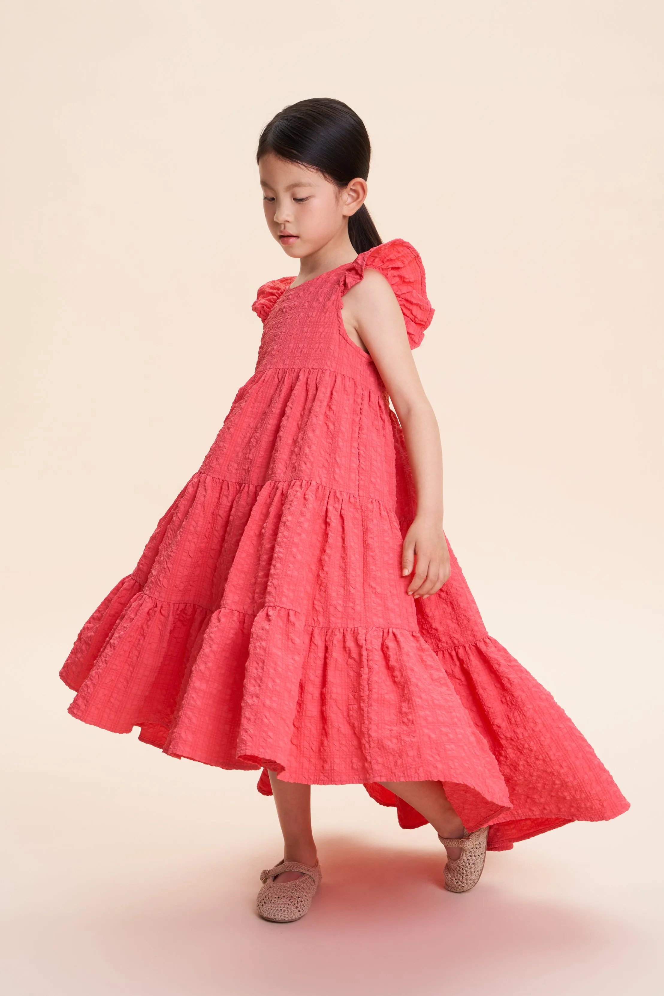 CERA UNA VOLTA TEXTURED TIERED JUMPER