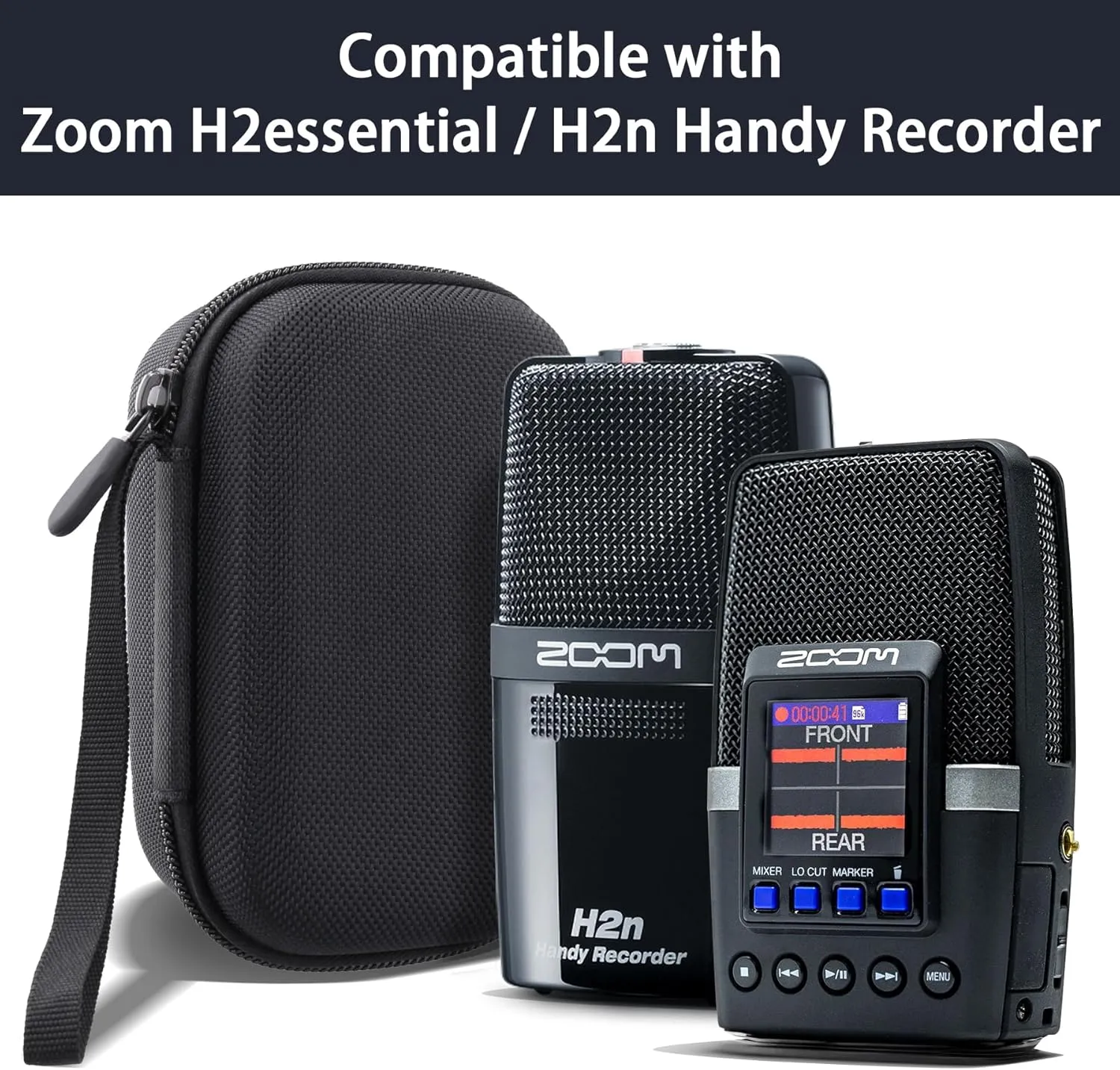co2CREA for Zoom H2essential Multi-mic Handy Recorder/Zoom H2n Handy Recorder Hard Protective Case, Portable Travel Case Replacement