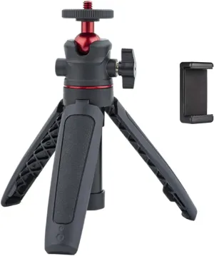 Compact 3-Section Extendable Tripod with Ball Head - Portable Desktop Stand for Smartphones, Cameras & Live Streaming