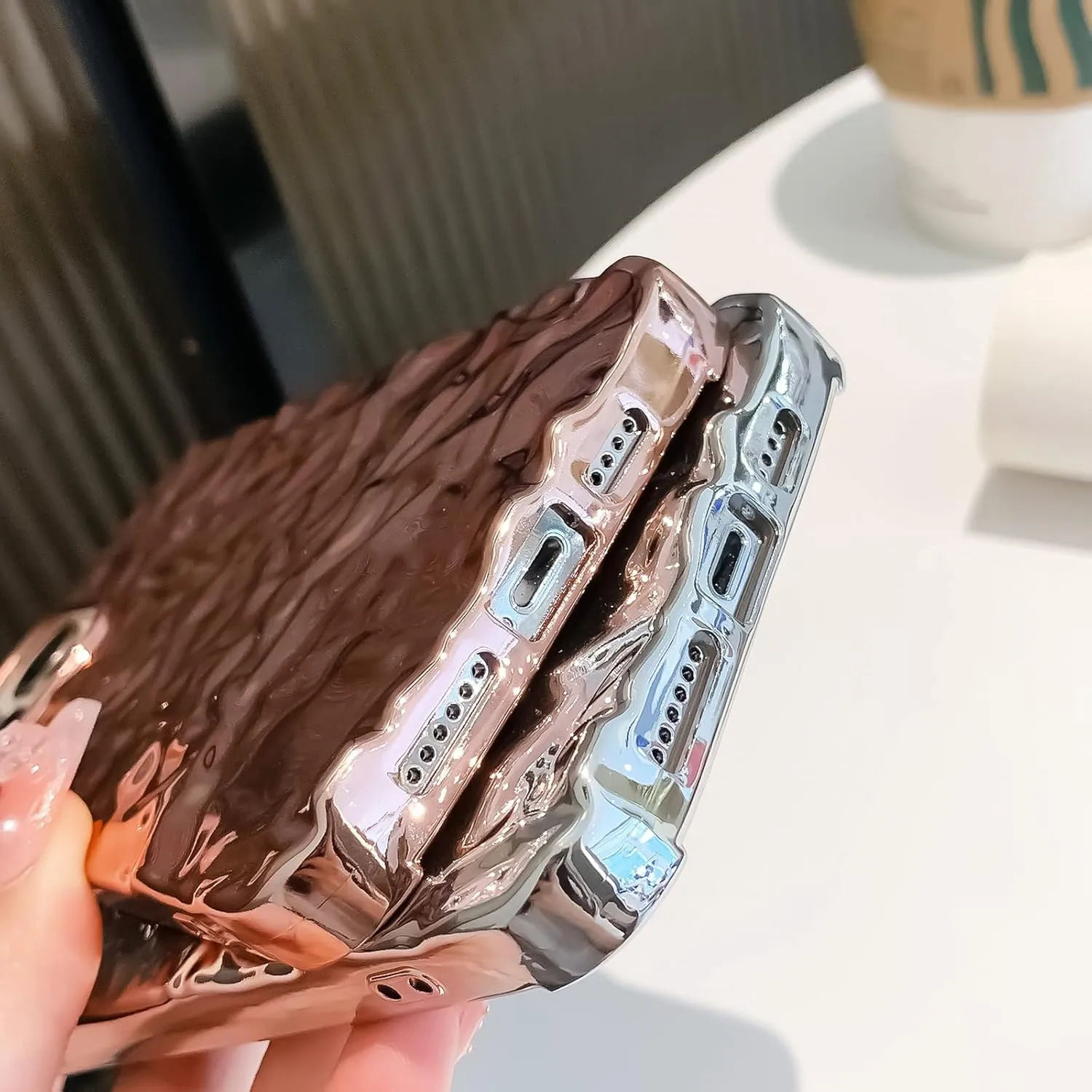 Compatible for iPhone 11 Case Cute Luxury Designer Tin Foil Pleated Phone Cover for Women Girls Electroplated Sparkly Silicone Protective Slim Fit Soft Case 6.1Inch (Glossy Silver-iPhone 11)