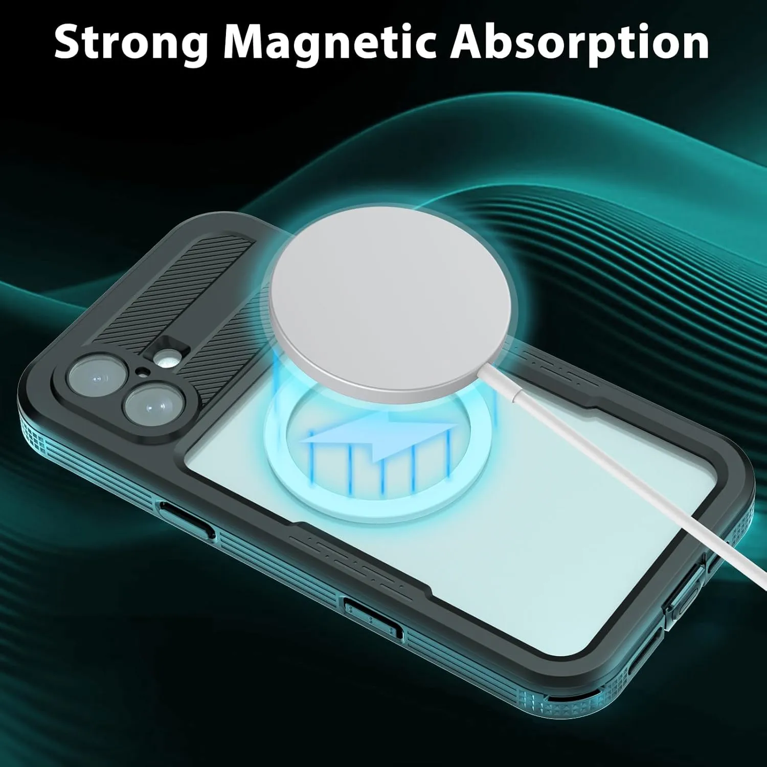 Compatible with iPhone 16 Plus Waterproof Case, Shockproof Phone Case with Built in Screen Protector, Full Body Protective Case for iPhone 16 Plus 6.7 inch 2024 (Black, 16 Plus)