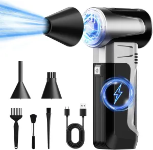 Compressed Air Duster Electric Air Duster Blower Rechargeable 180000RPM with 3 Gear Adjustable Compressed Air Blower Mini Blower Electric for Keyboard PC Home Cleaning Outdoor Car Cleaning