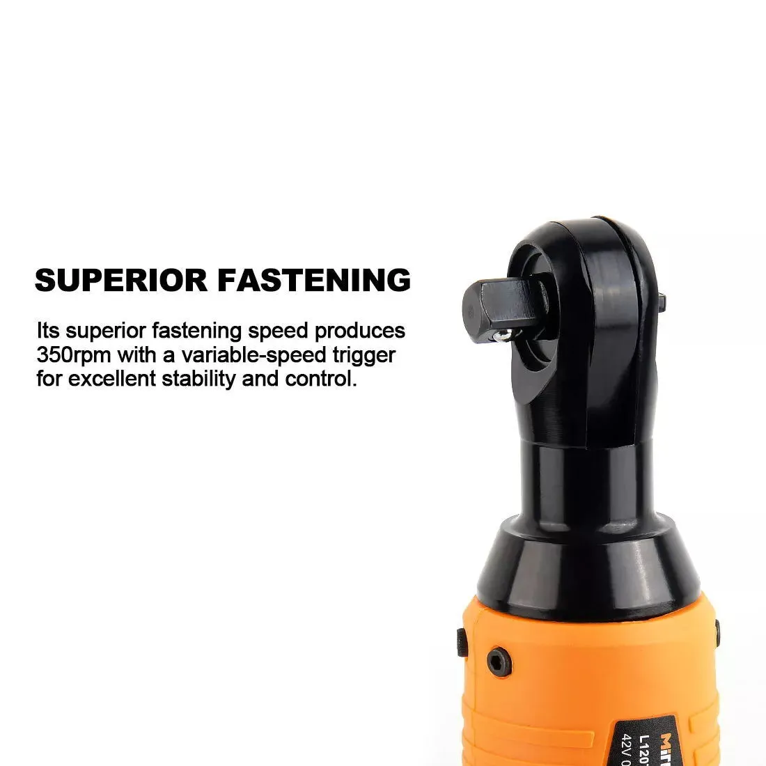 Cordless 3/8" Ratchet Wrench, 42V High-Torque Tool with Dual Batteries