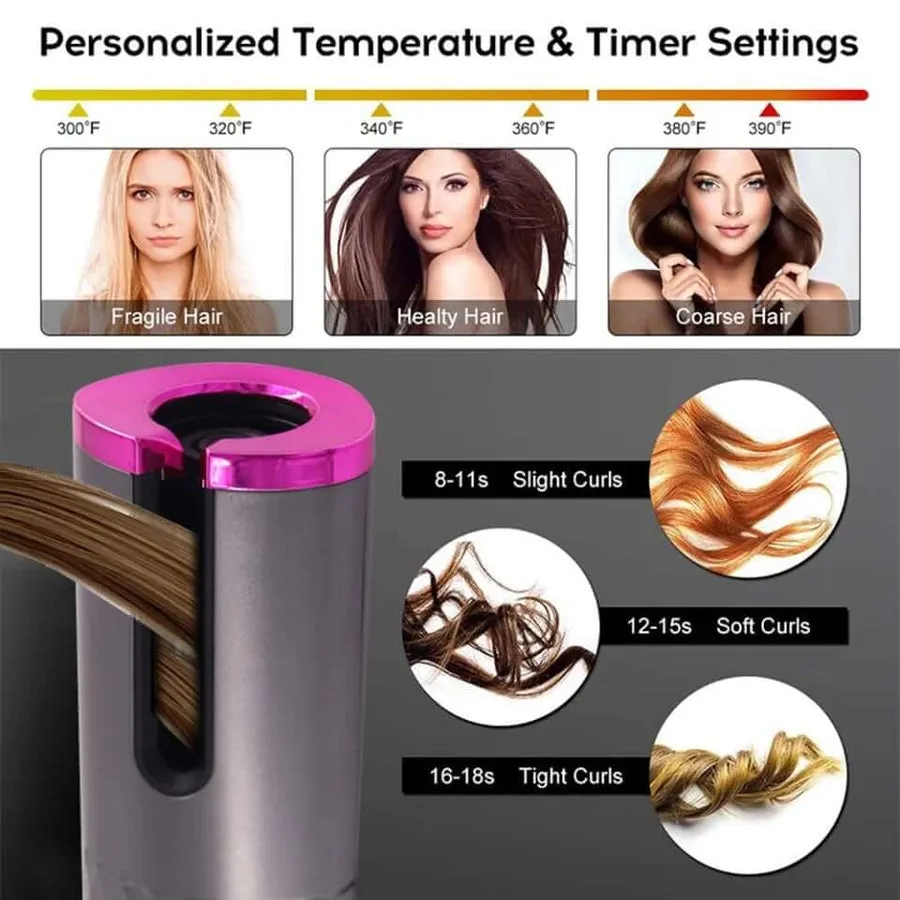 Cordless Auto Rotating Waver Hair Curling Iron