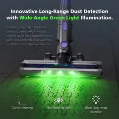 Cordless Vacuum Cleaner with HEPA Filtration, Powerful Suction, LED