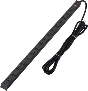 CRST Heavy Duty Surge Protector Power Strip Wide Spaced 16-Outlet 15 Feet Long Extension Cord Power with Circuit Breaker 1800 Joule for Home, Office, Commercial