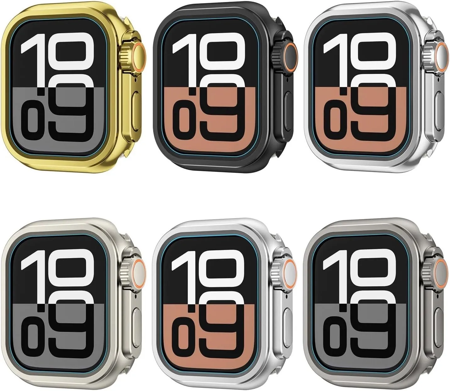 DASEB Metal Bumper Case for Apple Watch 46mm 45mm 44mm Protector Frame Cover for iWatch Series 10 9 8 7 6 5 SE Change to Ultra 2 49mm(Bright Silver,44mm)