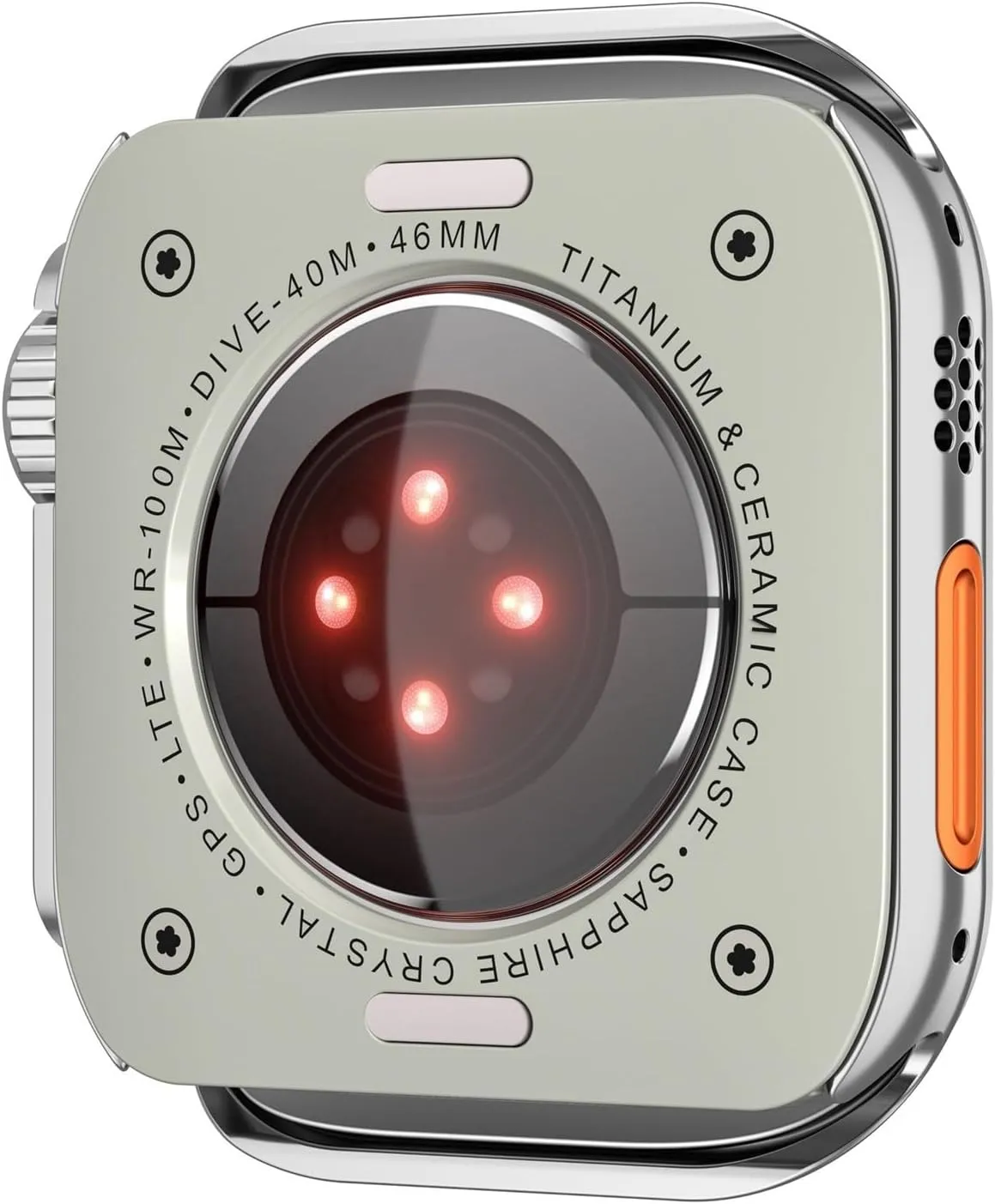 DASEB Metal Bumper Case for Apple Watch 46mm 45mm 44mm Protector Frame Cover for iWatch Series 10 9 8 7 6 5 SE Change to Ultra 2 49mm(Bright Silver,44mm)