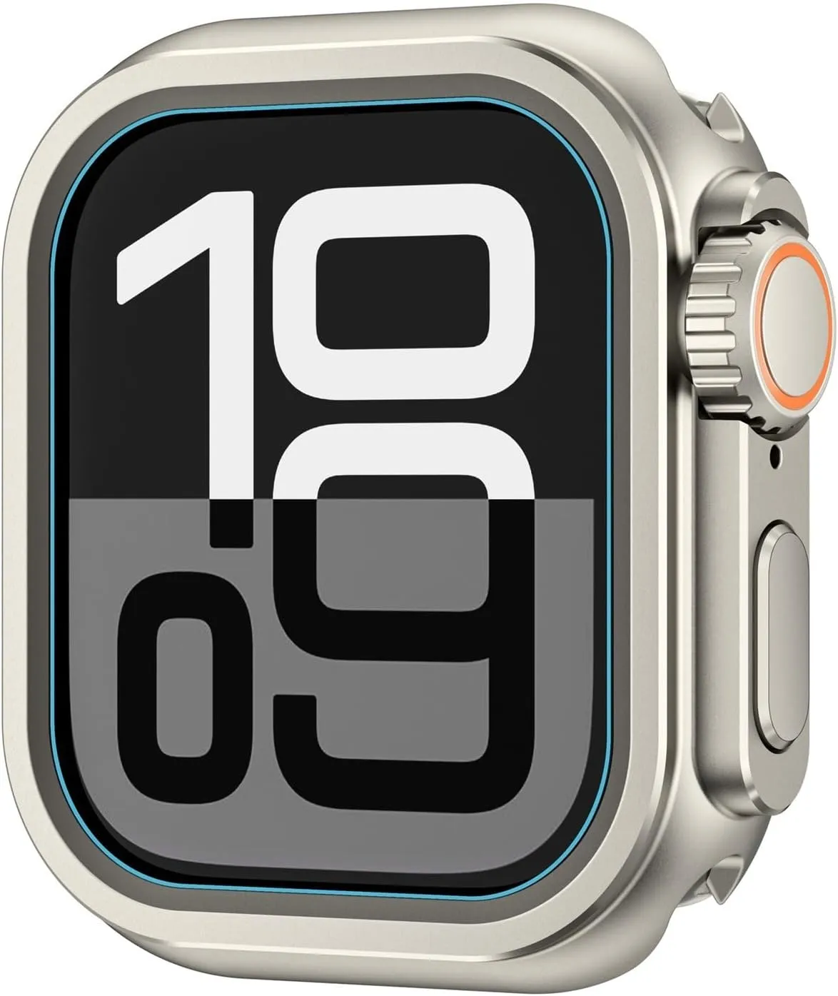 DASEB Metal Bumper Case for Apple Watch 46mm 45mm 44mm Protector Frame Cover for iWatch Series 10 9 8 7 6 5 SE Change to Ultra 2 49mm(Bright Silver,44mm)
