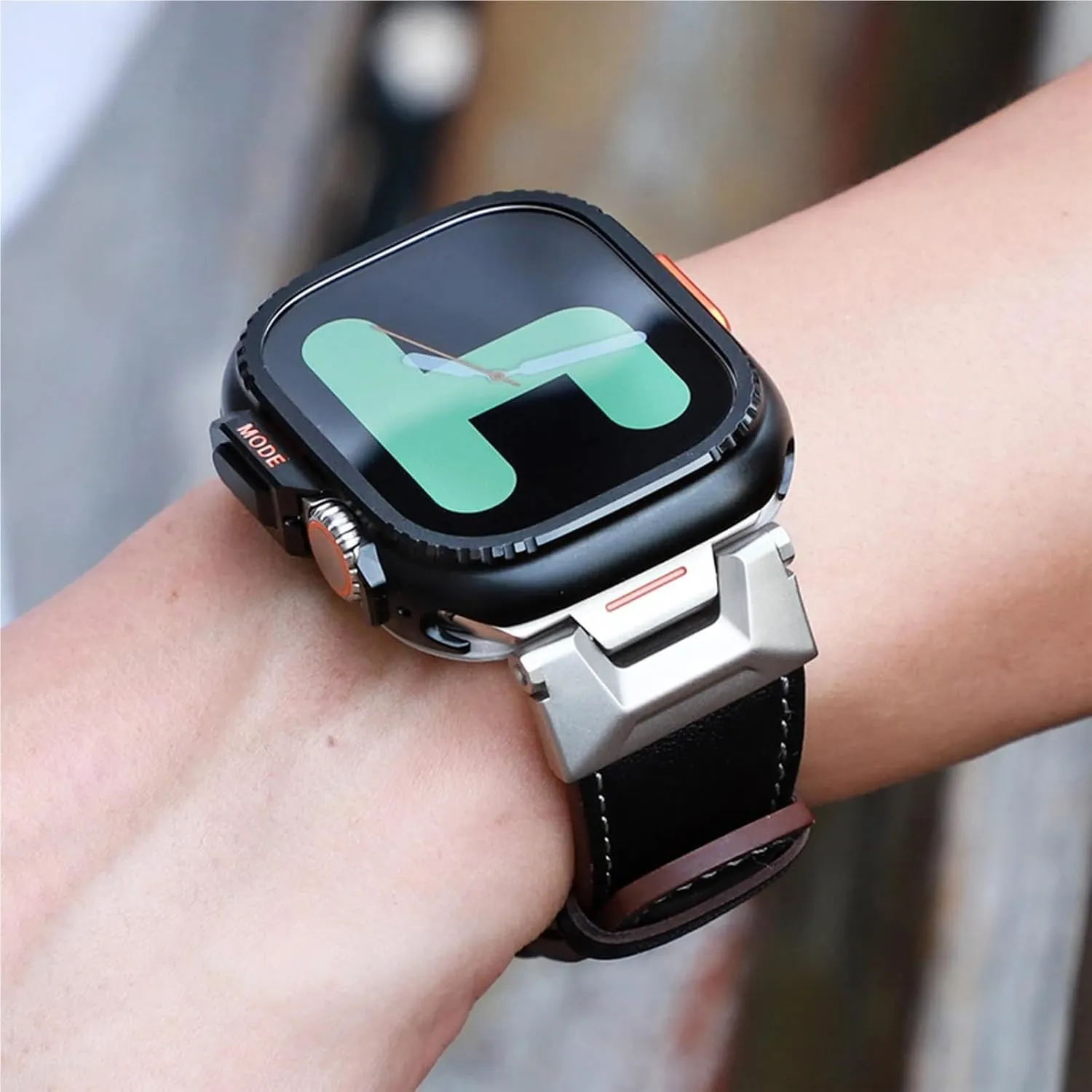 DASEB Metal Cover for Apple Watch Ultra 2 S10 42mm S10 46m 49mm 45mm Case Frame Protective Bumper iWatch Series 9 8 7 6 5 SE 44MM Bezel Change to Ultra(Titanium,45mm)