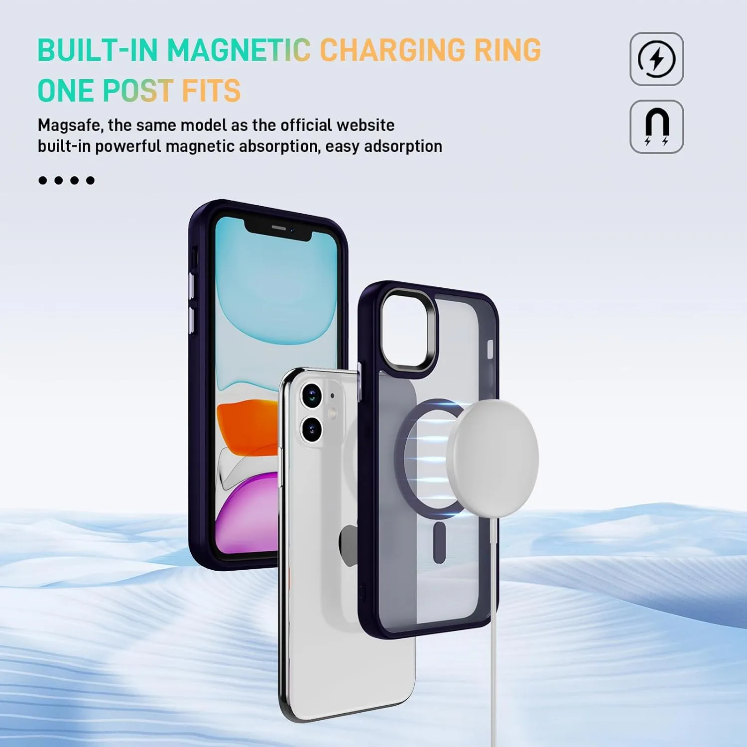 Designed for iPhone 11 Case with Magnetic Compatible with MagSafe Shockproof Protective Cover for iPhone 11 Phone Case (Deep Purple)