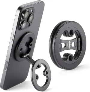 Dual Magnetic Ring Stand for iPhone  Ultra-Compact, Foldable, and Durable Aluminum Alloy Phone Holder for iPhone 12 & Above (Compatible with MagSafe Cases)