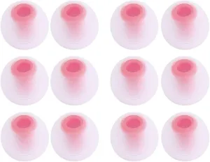 Earbud Tips Earbuds Replacement Tips Ear Tips Earbuds Eartips Eargels Compatible with in-Ear Headphones, Large Size 6 Pairs,Clear-Pink, L