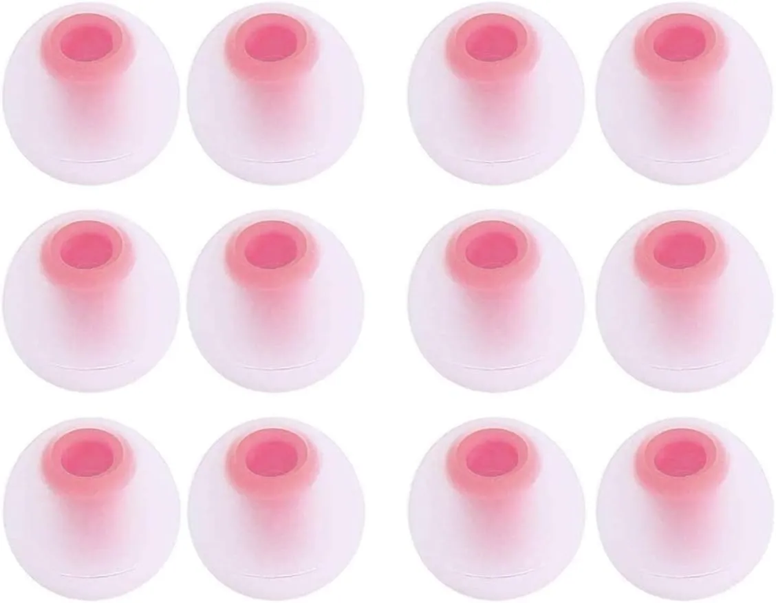 Earbud Tips Earbuds Replacement Tips Ear Tips Earbuds Eartips Eargels Compatible with in-Ear Headphones, Large Size 6 Pairs,Clear-Pink, L