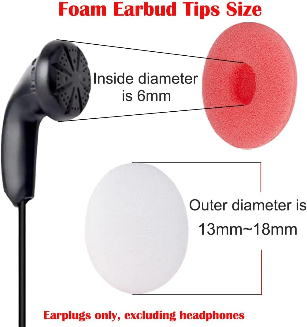 Earbud Tips Earbuds Replacement Tips Foam Ear Tips Replacement Earbud Tips Earbud Replacement Tips Headphone Earbud Tips Ear Covers Compatible with Sennheiser MX500 Earphones White Pink 6 Pairs