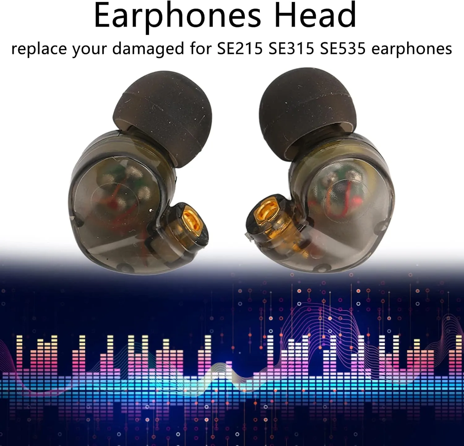 Earphone Head Replacement for SE215 SE315 SE535, Pluggable Detachable HiFi Earpiece Head,Sports Earphone Earbud Head, for Interface Cable(Black)