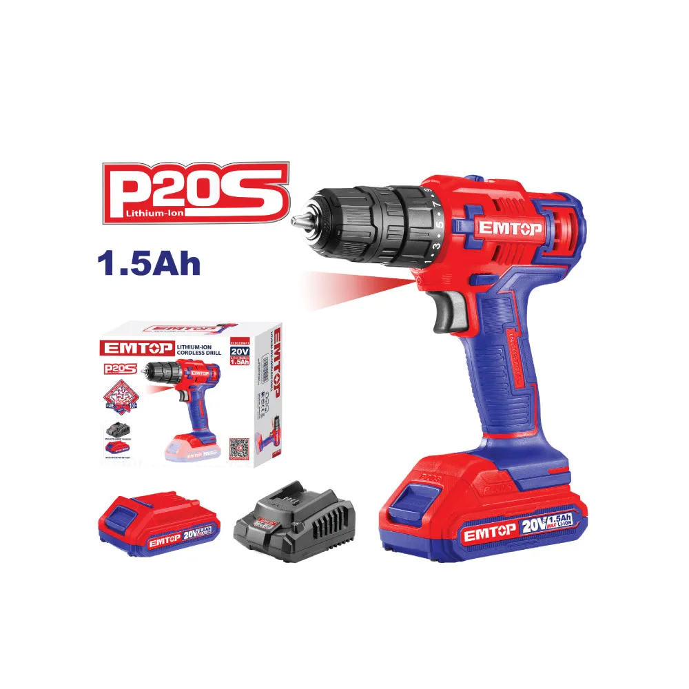 EMTOP Lithium-Ion Cordless Drill ECDL620012-3