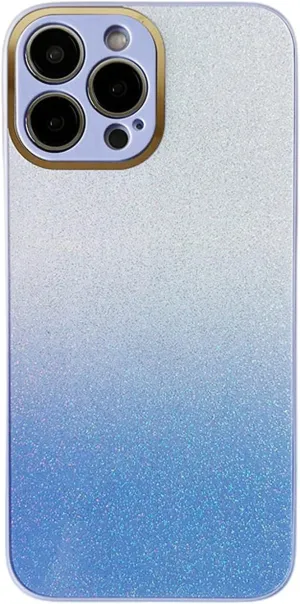Exquisite Creative Gradient Glitter PC Phone Case for iPhone 14 13 12 11 Plus Pro Max Durable Bumper Bling Gorgeous Protector Cover(Purple,12)