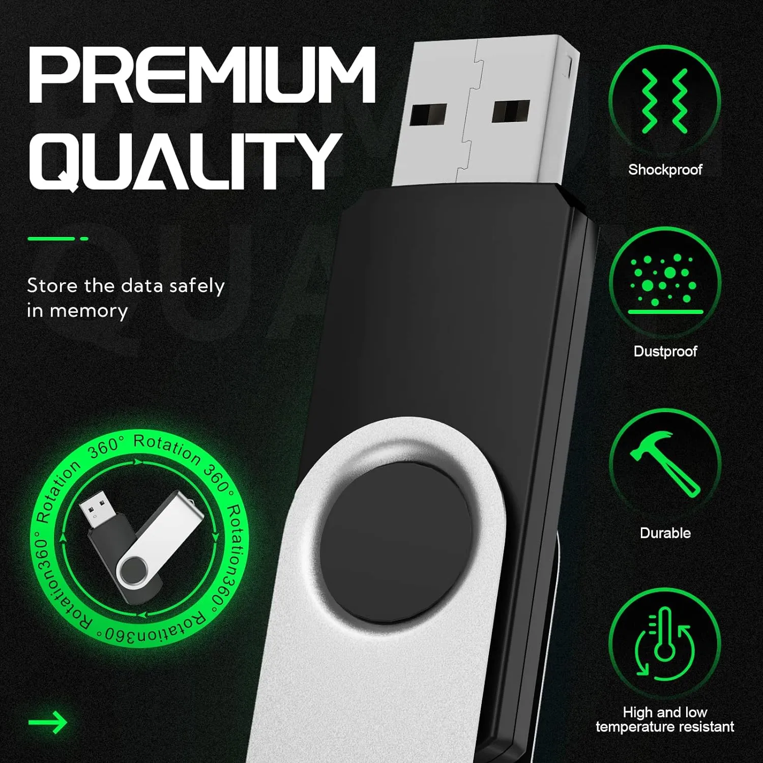 FEBNISCTE 64GB Flash Drive 10 Pack USB Flash Drives Thumb Drive High Capacity USB 2.0 Memory Stick 64 GB Jump Drive Pen Drive Zip Drive High Speed for Data Storage