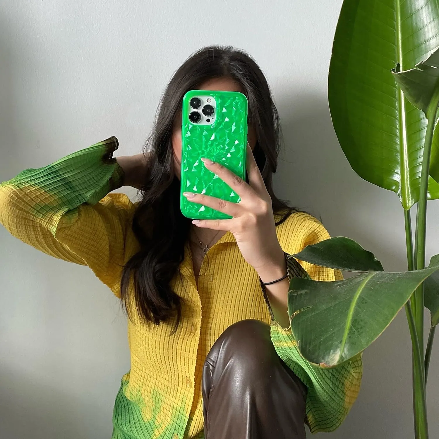 FELONY CASE iPhone 13 Pro Case - Green Kaleidoscope Phone Cover - Anti-Scratch, Tough and Durable, 360 Shockproof Protective Case Designed for Apple iPhone 13 Pro