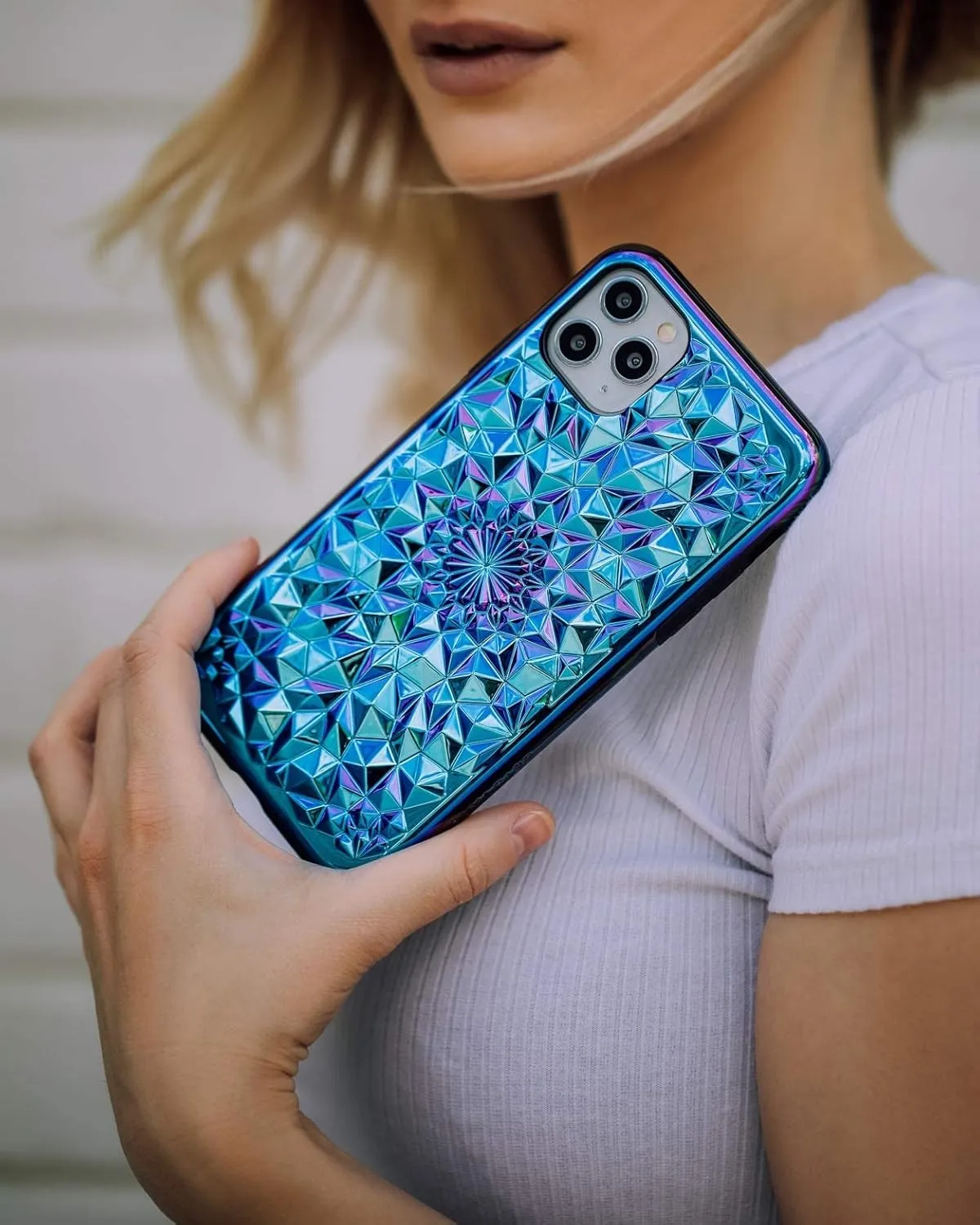 FELONY CASE - iPhone 13/14 Kaleidoscope Shockproof Case - Cosmic Holographic Kaleidoscope Design, 360 Shockproof Protection