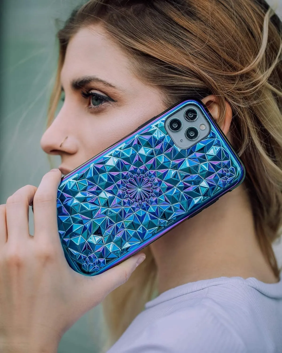 FELONY CASE - iPhone 13/14 Kaleidoscope Shockproof Case - Cosmic Holographic Kaleidoscope Design, 360 Shockproof Protection
