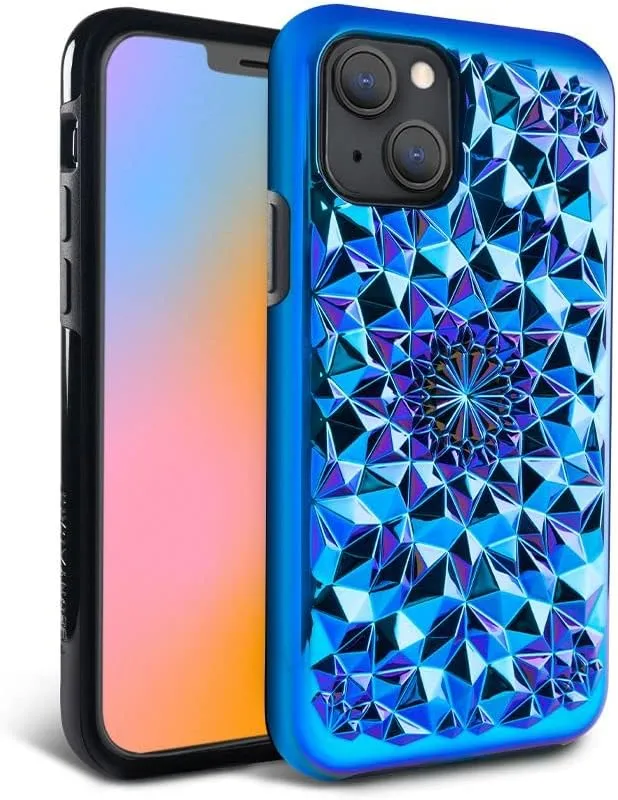 FELONY CASE - iPhone 13/14 Kaleidoscope Shockproof Case - Cosmic Holographic Kaleidoscope Design, 360 Shockproof Protection