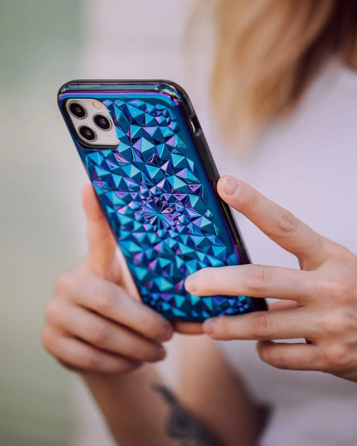 FELONY CASE - iPhone 13/14 Kaleidoscope Shockproof Case - Cosmic Holographic Kaleidoscope Design, 360 Shockproof Protection