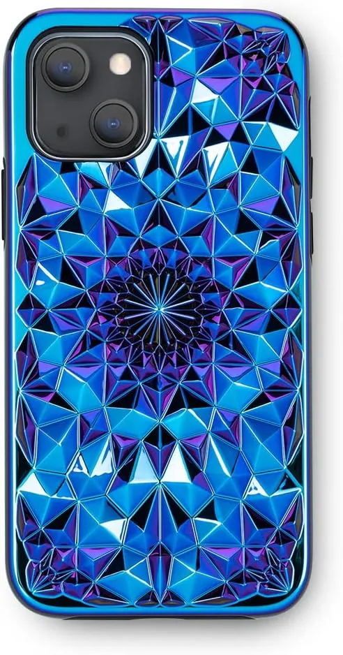 FELONY CASE - iPhone 13/14 Kaleidoscope Shockproof Case - Cosmic Holographic Kaleidoscope Design, 360 Shockproof Protection