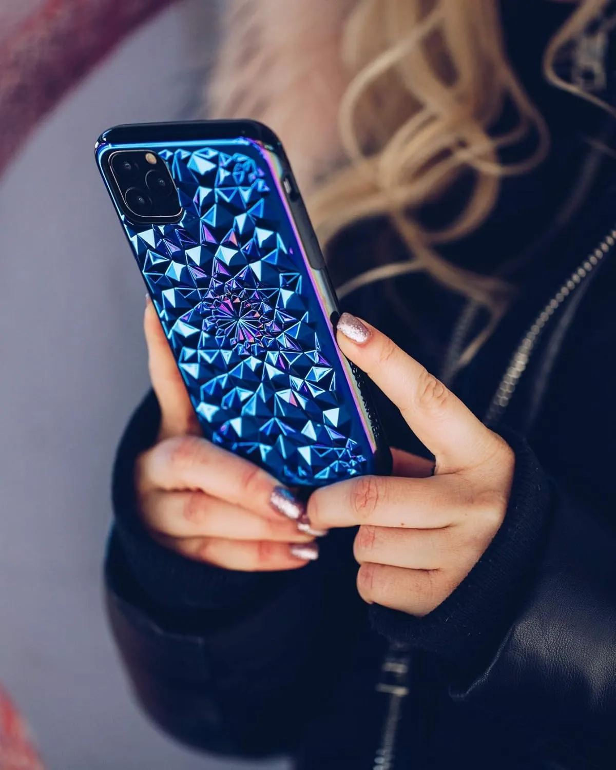 FELONY CASE - iPhone 13/14 Kaleidoscope Shockproof Case - Cosmic Holographic Kaleidoscope Design, 360 Shockproof Protection
