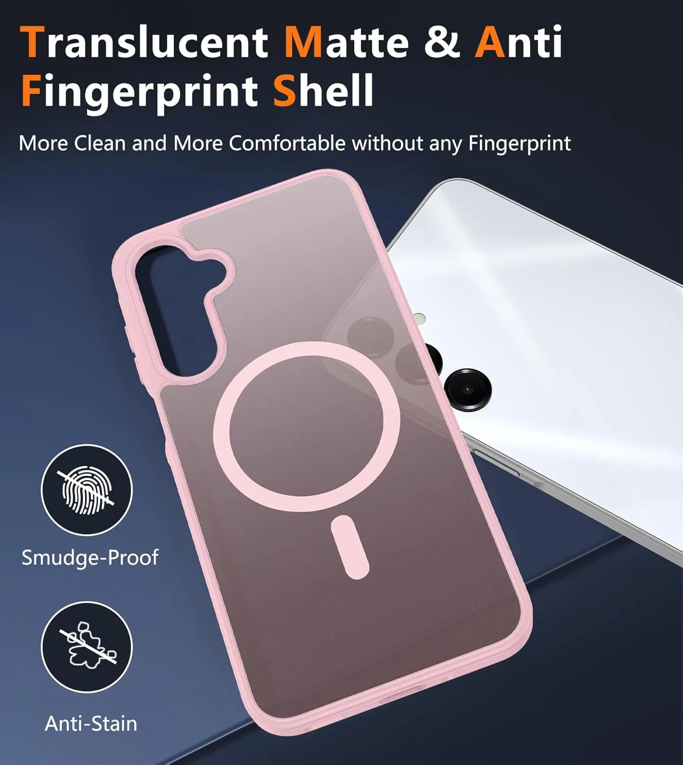 FNTCASE for Samsung Galaxy A16-5G Case: Magnetic Matte Textured Military Grade Drop Protection Translucent Phone Cover - Slim Rugged Durable Shockproof Protective Bumper Cases- 6.7 inches(Light Pink)