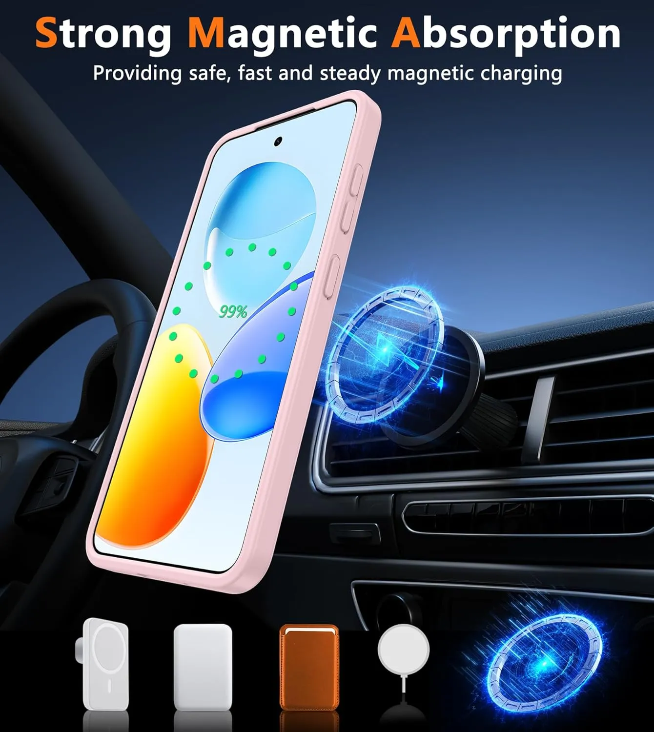 FNTCASE for Samsung Galaxy S25 Case: Magnetic Matte Textured Military Grade Drop Protection Translucent Cell Phone Cover - Slim Rugged Durable Shockproof Protective Bumper Cases- 6.2 inches(Pink)