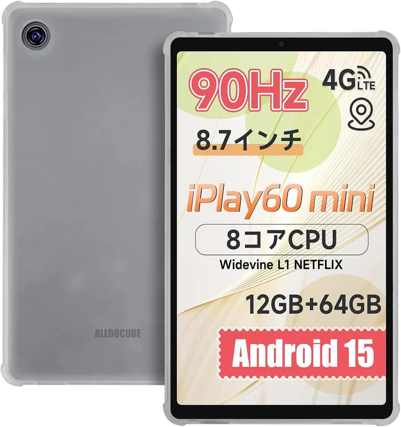 for ALLDOCUBE iPlay 60 mini 8.7 inch Case,Slim & Lightweight Soft TPU Anti-Scratch Back with Shockproof Impact Resistant Raised Edge for ALLDOCUBE iPlay 60 mini -Transparent
