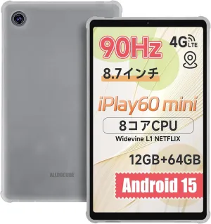for ALLDOCUBE iPlay 60 mini 8.7 inch Case,Slim & Lightweight Soft TPU Anti-Scratch Back with Shockproof Impact Resistant Raised Edge for ALLDOCUBE iPlay 60 mini -Transparent