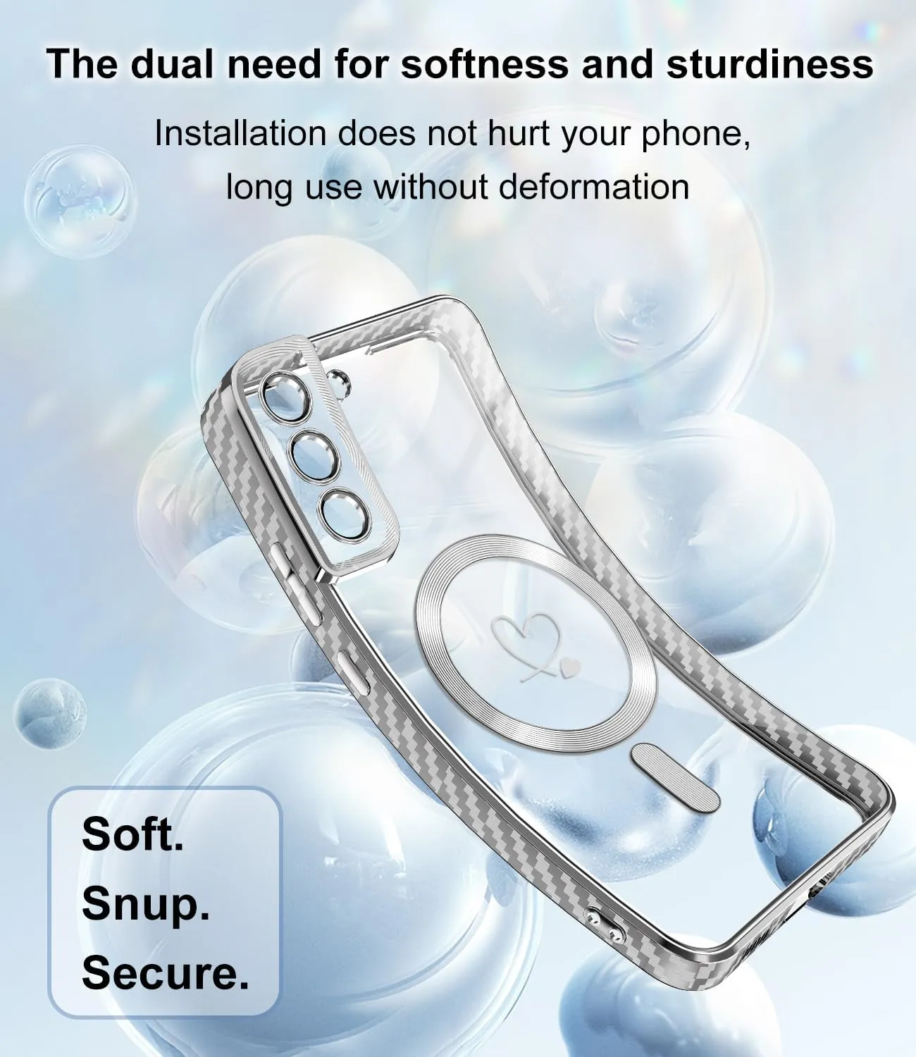 for Samsung Galaxy S21 Plus Case,Compatible with Magsafe Luxury Glitter Plating Love Heart with Camera Lens Cover Clear Soft TPU Shockproof Magnetic Phone Case for Women Girls, Green