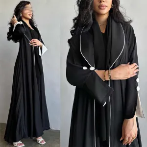 Front Open Abaya Muslim Dresses-عباية مفتوحة من الأمام