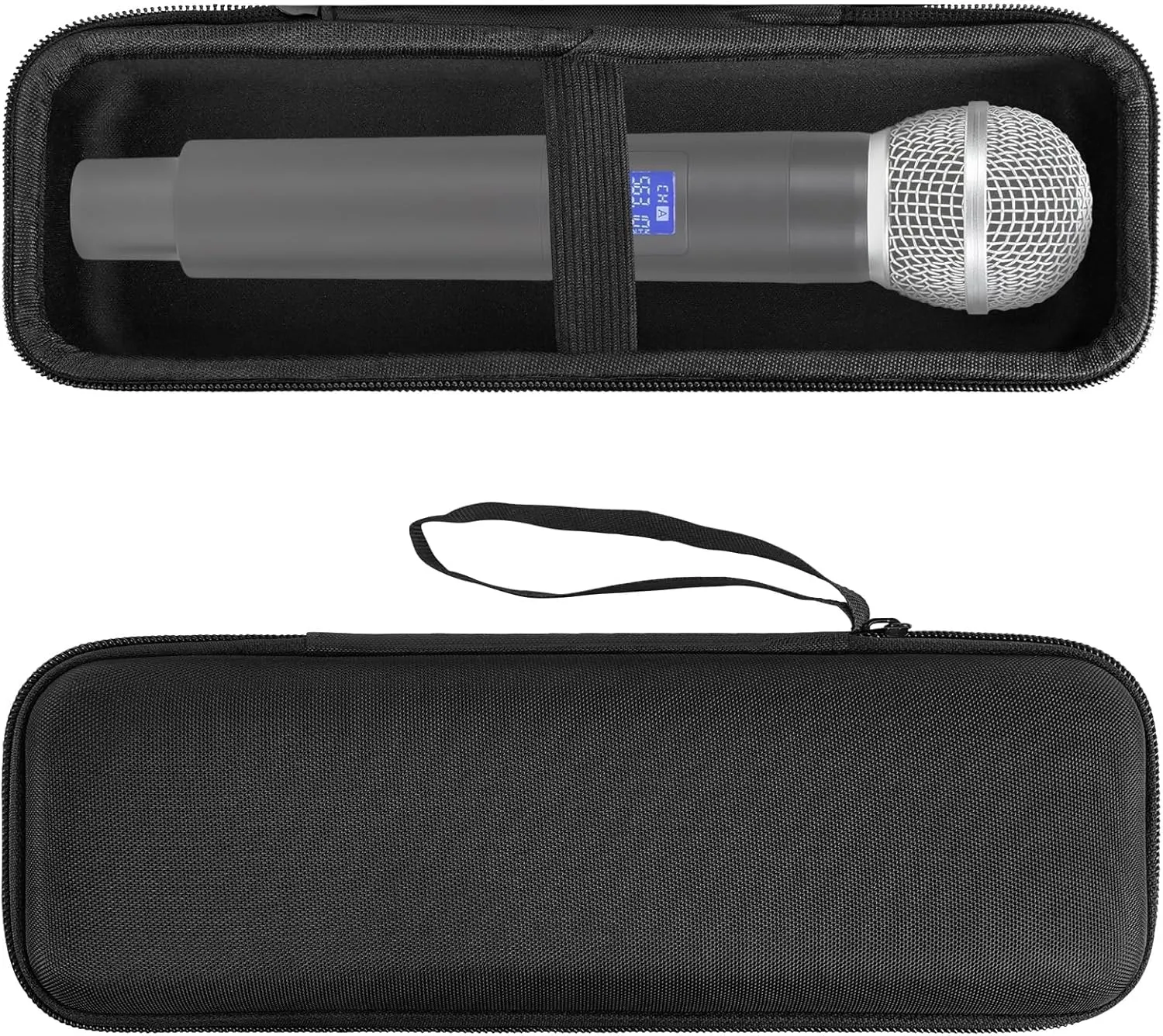 Geekria for Creators Microphone Case, Mic Carrying Case, Travel Protective Bag with Cable Storage Compatible with CAD WX50, WX200, Dolphin MCX10, MCX20, Gemini Sound GMU-M100 (Black)