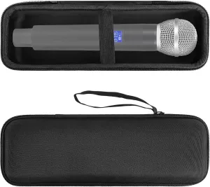 Geekria for Creators Microphone Case, Mic Carrying Case, Travel Protective Bag with Cable Storage Compatible with CAD WX50, WX200, Dolphin MCX10, MCX20, Gemini Sound GMU-M100 (Black)
